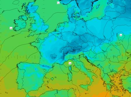 carte meteo temperature pression gfs europe